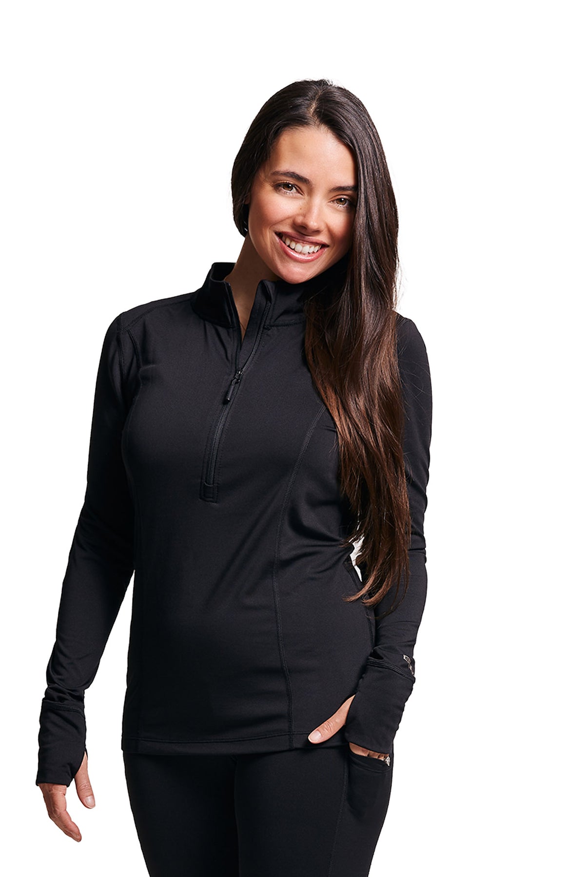 WOMENS ECO ZIP NECK